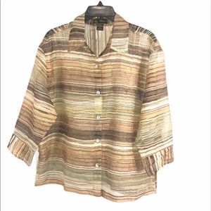 Vintage Mirasol Semi Sheer Blouse, size XL
